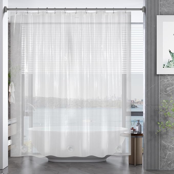 AmazerBath Plastic Shower Curtain, 70 x 72 Inches PEVA Heavy Duty Clear Shower - Image 9