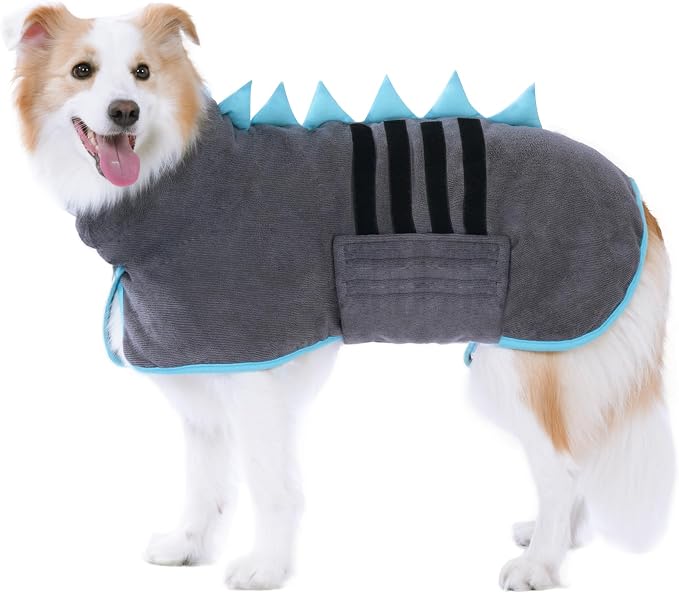 Super Absorbent Dog Bathrobe, Microfiber Bath Robe Towel by HezzLuv