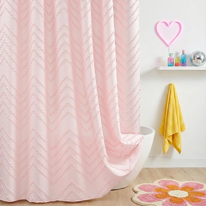 Pink Shower Curtain Boho Shower Curtains by TURKIO