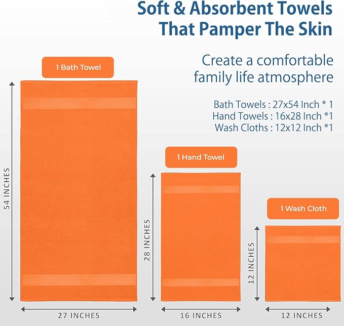 DAN RIVER 100% Ring Spun Cotton 3-Piece Towel Set, Bath Towel, Hand Towel and - Image 4