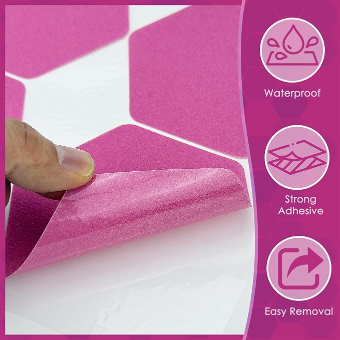 S&X 24 Pcs Non Slip Bathtub Stickers, Oversized Anti Slip Shower Treads - Image 5