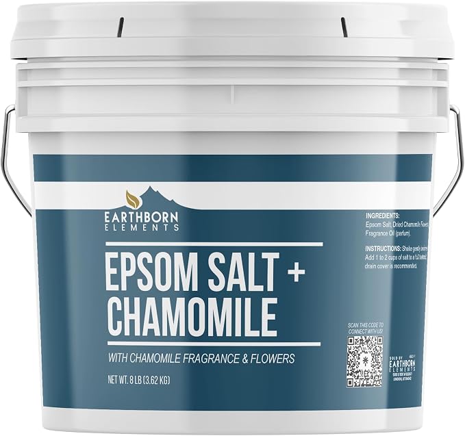 Earthborn Elements Chamomile Epsom Salt 8 lb, One Gallon Bucket, Pure & by EarthbornElements