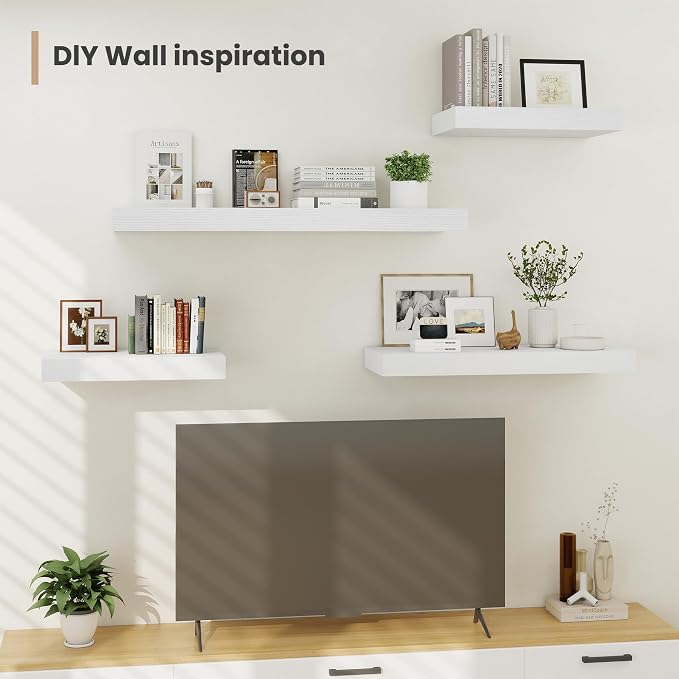 Heimlove 12" Deep Floating Shelves, 36 x 12 Inch Wall Mounted Long Floating - Image 2
