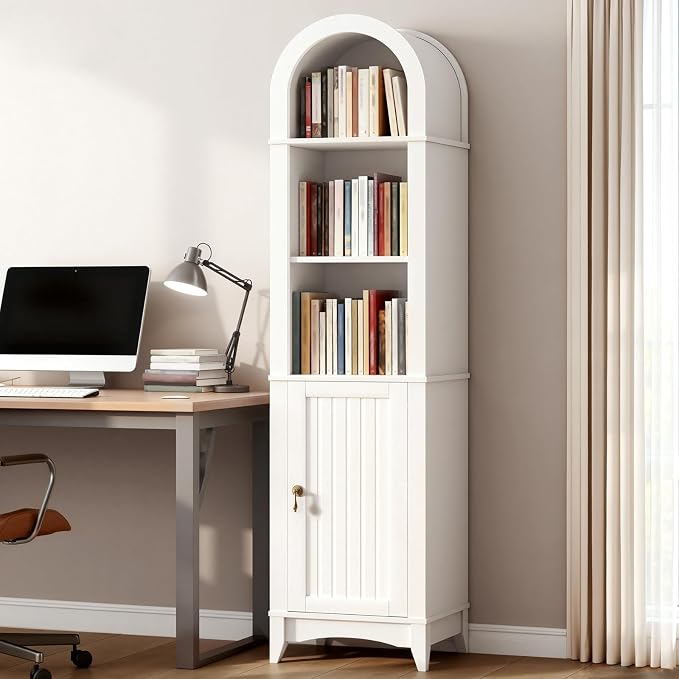 69" Tall Bathroom Storage Cabinet, Tall Arched Freestanding Storage Cabinet - Image 8
