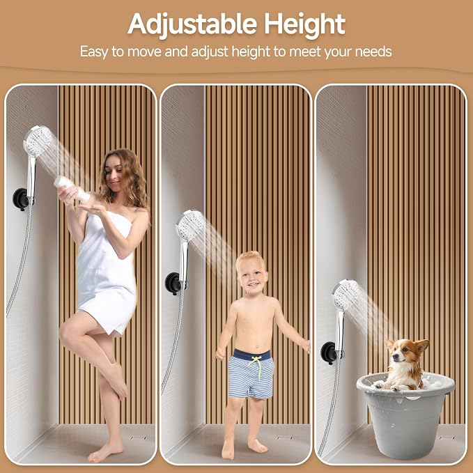 Shower Head Holder Suction, Adjustable Shower Head Holder Removable Suction Cup - Image 5