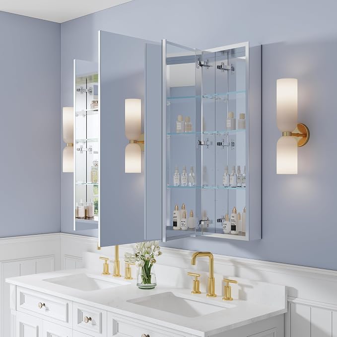 WELLFOR 48" x 36" Bathroom Medicine Cabinet - Image 11