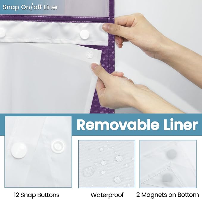 Purple Hotel Style Shower Curtain - Image 6