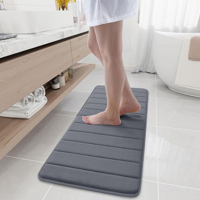 Buganda Memory Foam Bath Mat, Ultra Soft and Non-Slip Bathroom Rugs, Water by Buganda