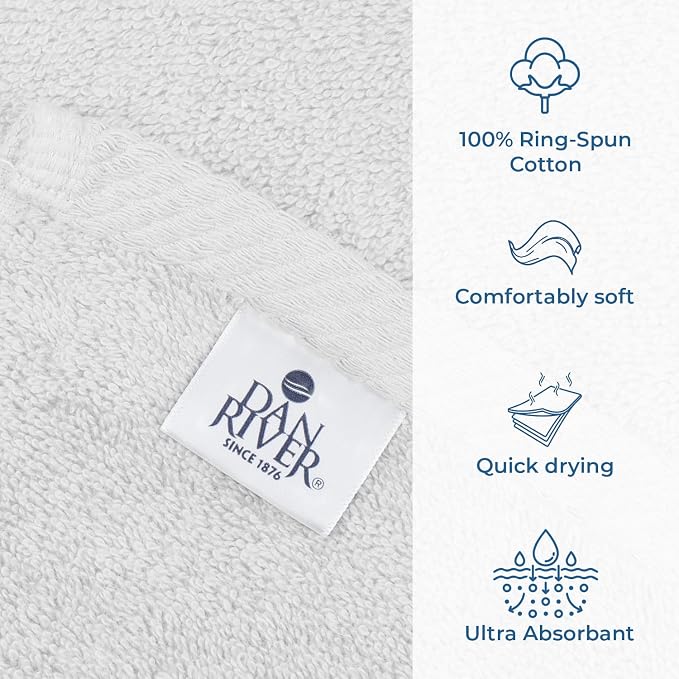 DAN RIVER Pack of 1 Bath Sheet 40x80 Inches, Super Soft Quick Dry Cotton Towels - Image 3