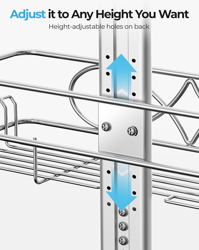 ODesign 2 Tier Stainless Steel Anodized Aluminum, Height-Adjustable Rustproof - Image 7