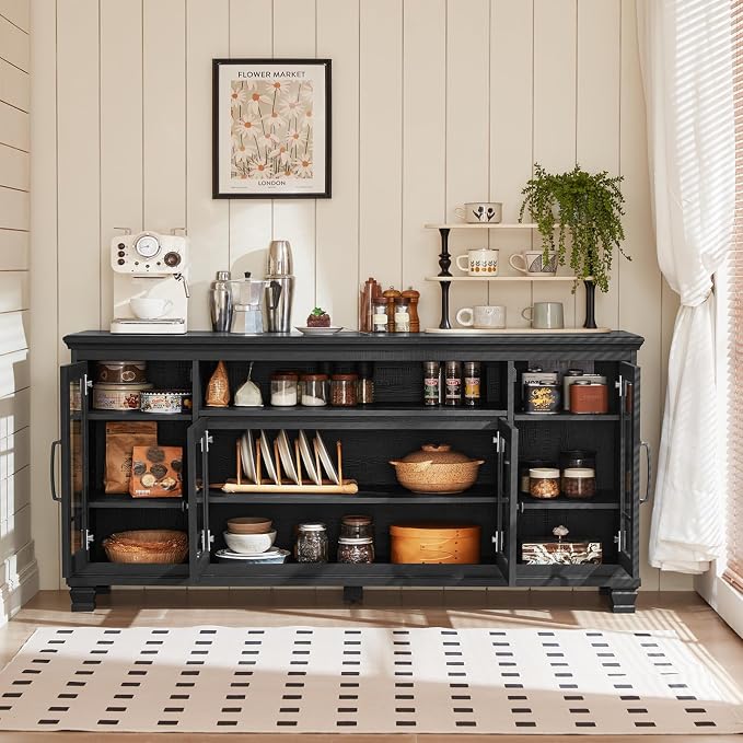 Large Black Sideboard Buffet Cabinet - Image 4