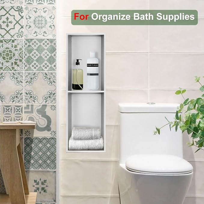 Shower Niche, 8 * 24 Stainless Steel Elegant Bathroom Niche, No Tile Needed - Image 6