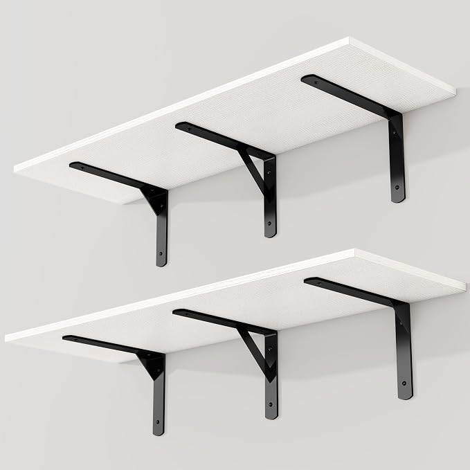 36 Inch White Floating Shelves Wall Mounted, 12 Inch Deep Wall Shelves by FunMemories
