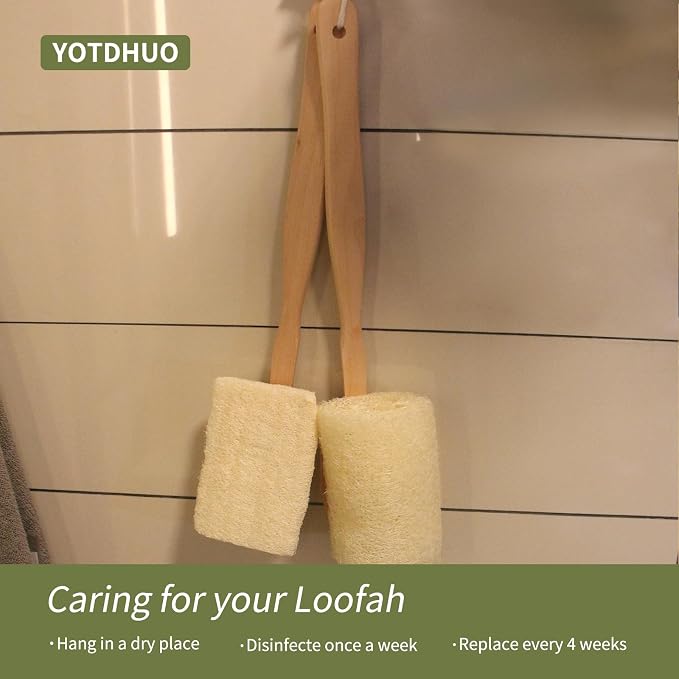 Natural Loofah with Handle, Back Scrubber - Image 6