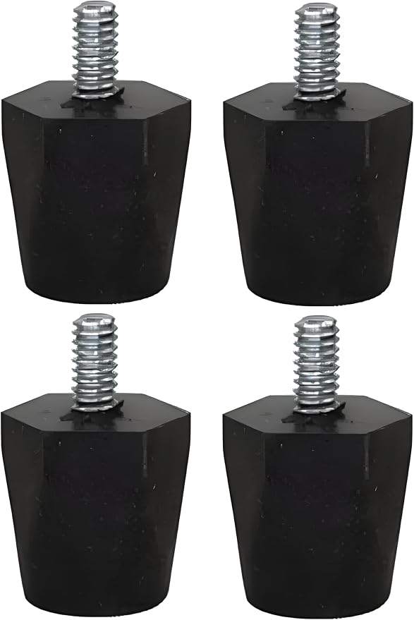 OCS Parts Adjustable Rubber Bumper Feet, 1/4-20 Thread, Solid Rubber by OCSParts