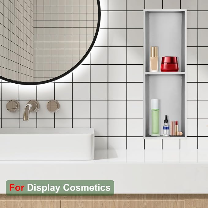 Shower Niche, 8 * 24 Stainless Steel Elegant Bathroom Niche, No Tile Needed - Image 7