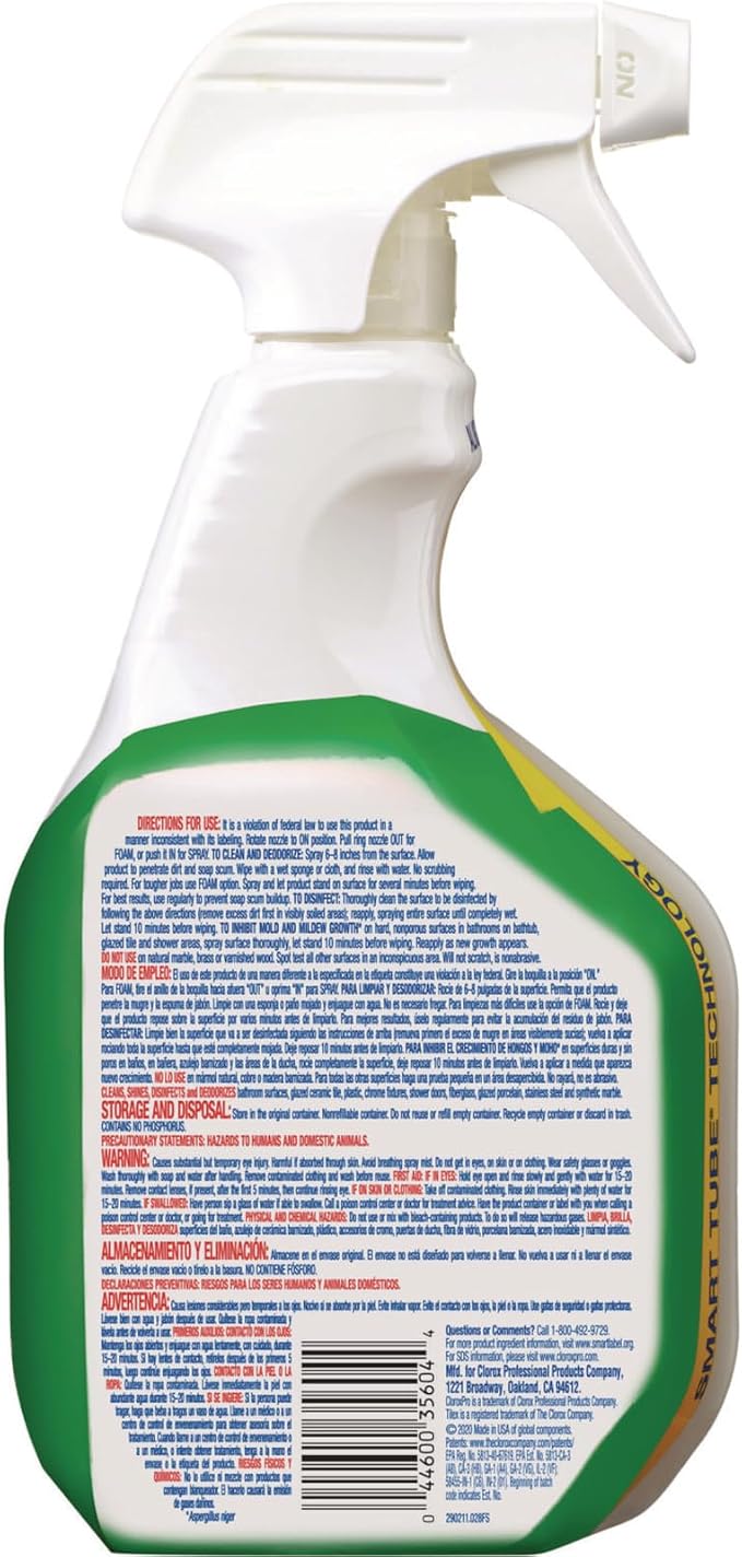 Tile Multi Surface Disinfecting Soap Scum Remover Spray, 32 Fl Oz, Kills 99.9% - Image 2