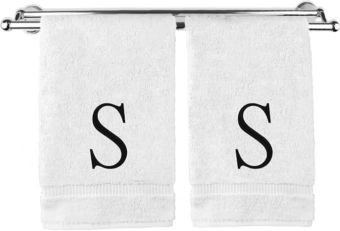 Monogrammed Hand Towel, Personalized Initial Gift, Extra Absorbent 100% Turkish by BareCotton