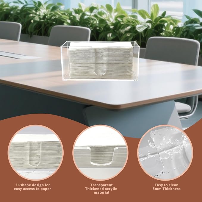 Acrylic Paper Towel Holder Countertop, 5mm Thick Clear C-Fold Z-Fold Trifold - Image 6