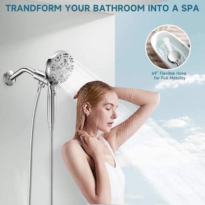 Filtered Shower Head With Handheld Combo, Detachable Dual Showerhead with - Image 9