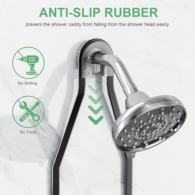 Shower Caddy Hanging, Rustproof Anti-Swing Shower Organizer, Hanging Bathroom - Image 4