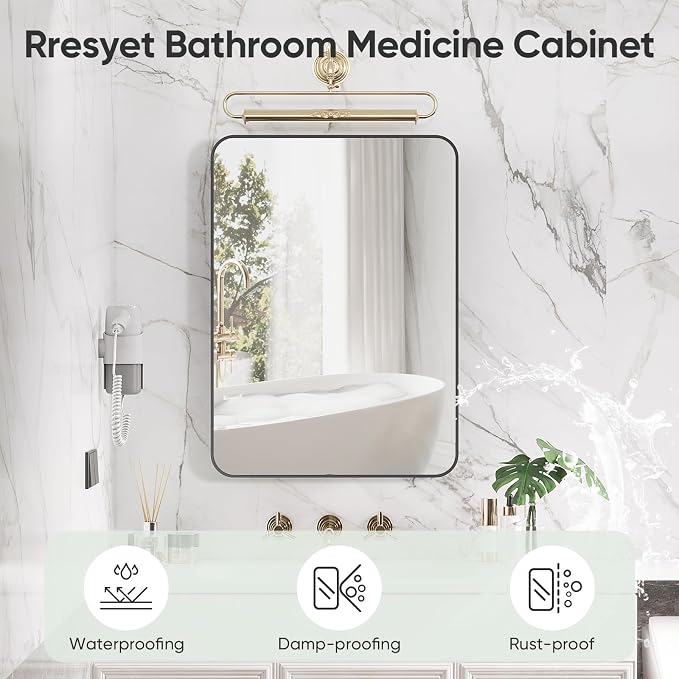 Rresyet 18×26 Bathroom Mirror Cabinet - Image 9