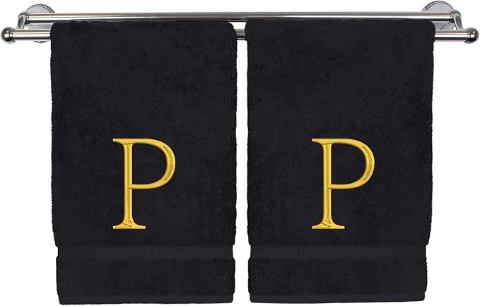 Monogrammed Hand Towel, Personalized Initial Gift, Extra Absorbent 100% Turkish by BareCotton