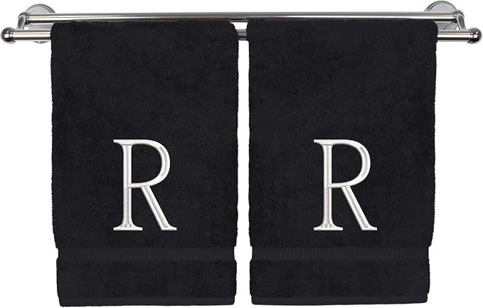 Monogrammed Hand Towel, Personalized Initial Gift, Extra Absorbent 100% Turkish by BareCotton