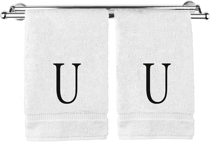 Monogrammed Hand Towel, Personalized Initial Gift, Extra Absorbent 100% Turkish by BareCotton