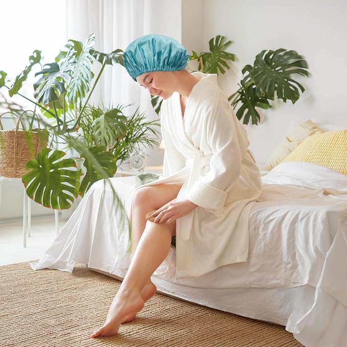 AmazerBath Shower Cap, Double Layers Hair Cap - Image 7