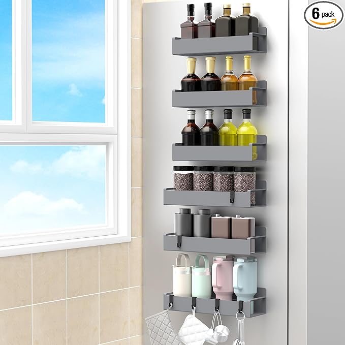 6 Pack Magnetic Spice Rack Organizer by HuggieGems