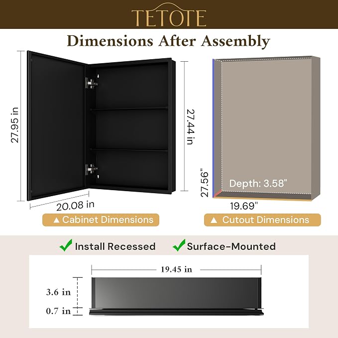TETOTE 20 x 28 Bathroom Mirror - Image 2
