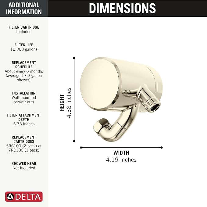 Delta Faucet Clarifi Premium Shower Filter Attachment - Image 7