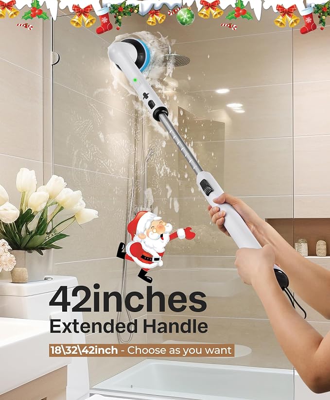 LyriFine Electric Spin Scrubber, New Full-Body IPX7 Waterproof Bathroom Cleaner - Image 3