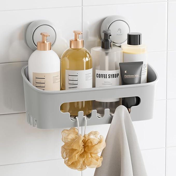 TAILI Shower Caddy Suction Cup, Heavy Duty Bathroom Organizer, Removable Shelves by TAILI