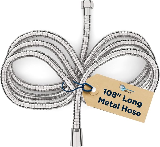 HammerHead Showers® Solid Metal 9 ft Shower Hose by HammerHeadShowers