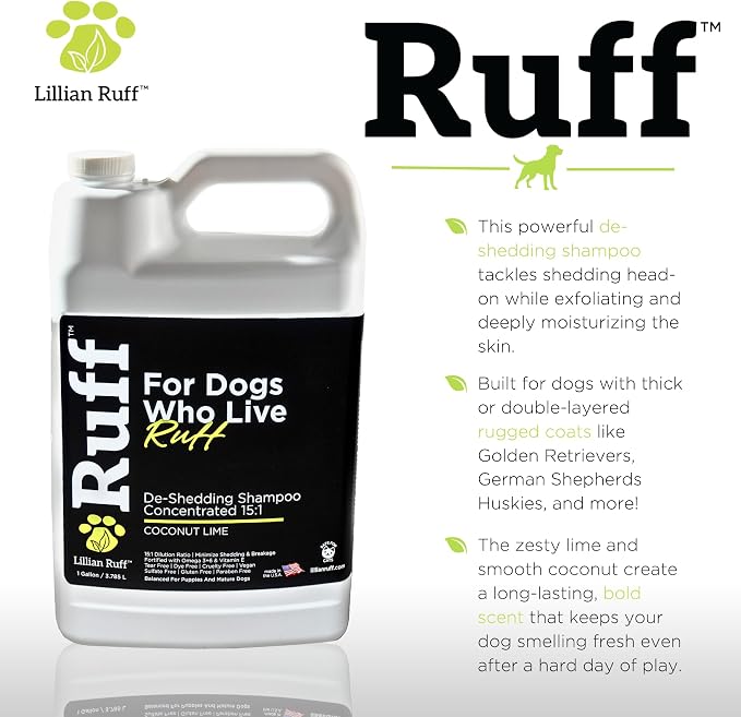 Ruff by Lillian Ruff 15:1 Concentrated Deshedding Dog Shampoo –Professional - Image 4