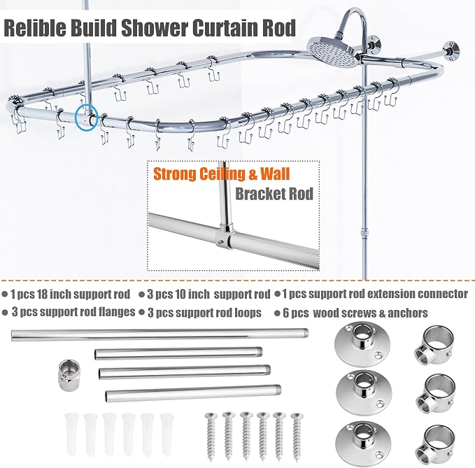 Clawfoot Tub Shower Kit, Add On Shower Units - Image 4