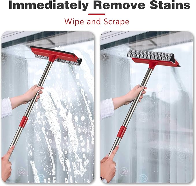 15.9" Window Squeegee for Car, 2 in 1 Window Cleaner - Image 6