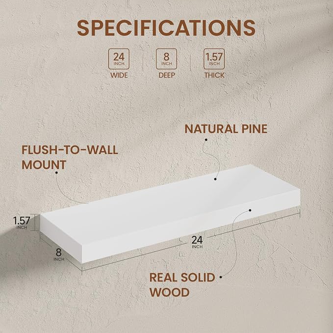Heimlove 24 inch Floating Shelves - Image 2