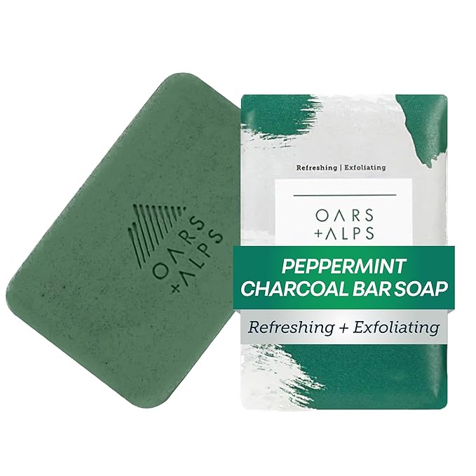 Oars + Alps Peppermint Charcoal Exfoliating Bar Soap by OarsAlps