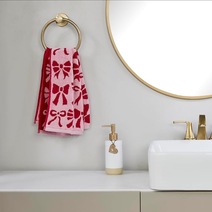 SKL Home Bow Jacquard 100% Cotton Premium 2-Piece Hand Towel Set, 500 GSM - Image 3
