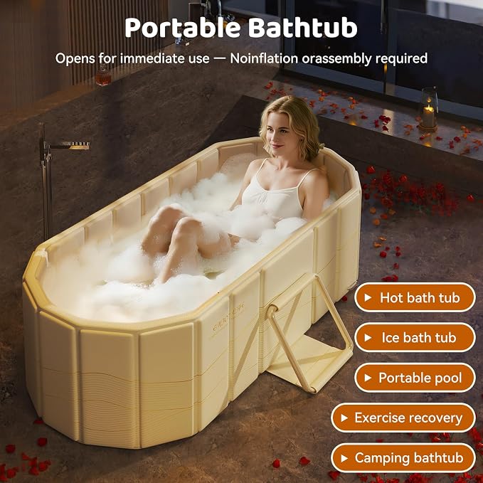 Portable Foldable Bathtub, Freestanding Bathtub No Installation, Bathroom SPA - Image 2
