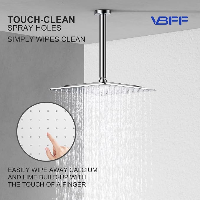 VBFF-Shower Head, rain shower head, 8 inch- Square Shower Head, 1.8 GPM Flow - Image 7