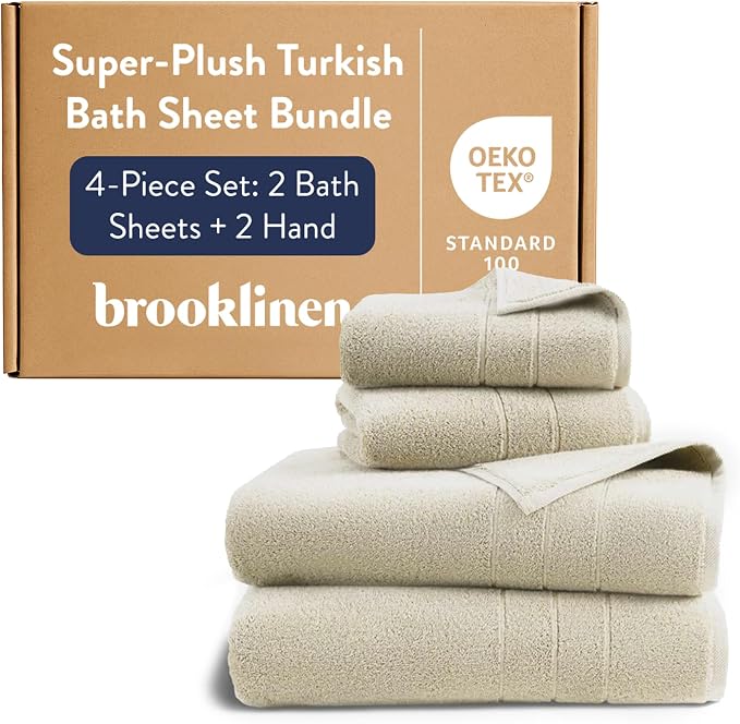 Brooklinen Super-Plush Bath Sheet and Hand Towel Set by Brooklinen