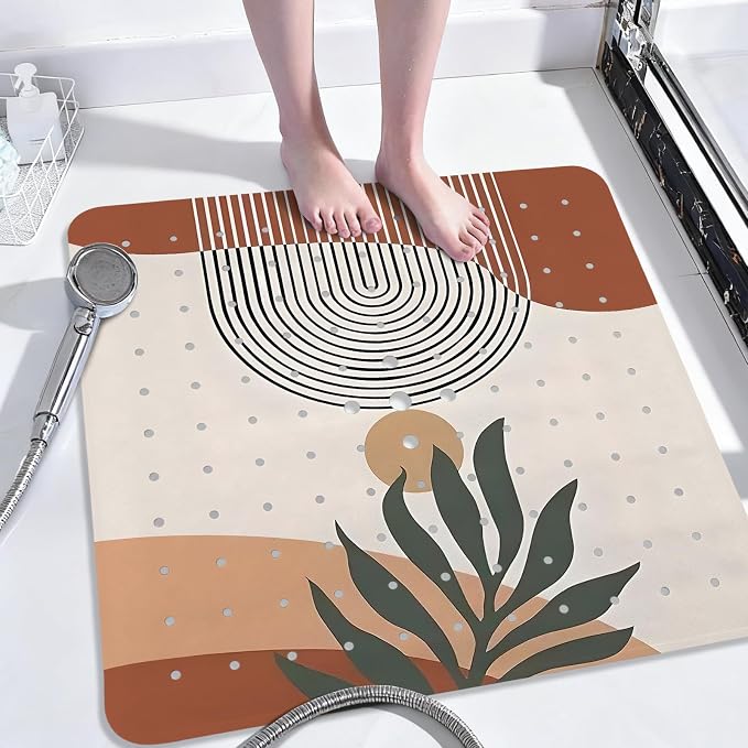 Leaves Square Anti Slip Shower Mats by Unknown