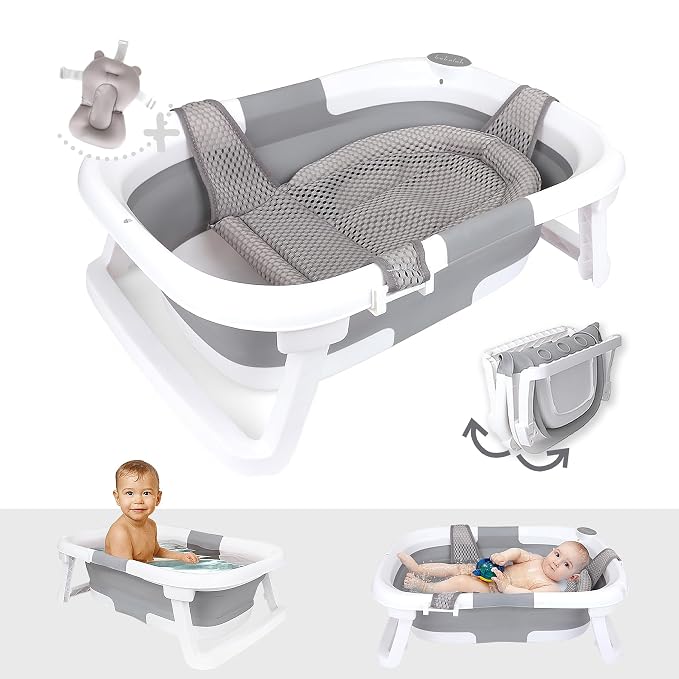 BEBELEH™ Collapsible Baby Bathtub – Bathtub + Baby tub Sling + Newborn Sling – by bebeleh
