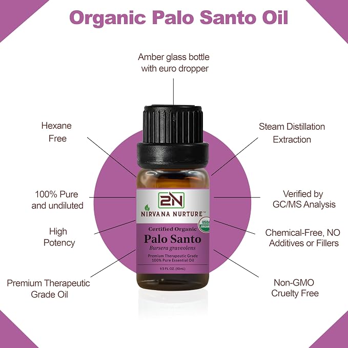 Palo Santo Essential Oil USDA Certified Organic, 100% Pure Natural Premium Grade - Image 4