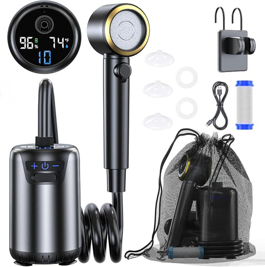 Portable Shower for Camping, 8000mAh Rechargeable Camping Shower by Unknown
