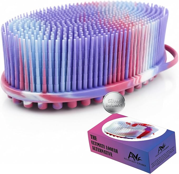 Silver Infused Silicone Body Scrubber Shower by Avilana